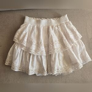 AE White Ruffle Mini Skirt
